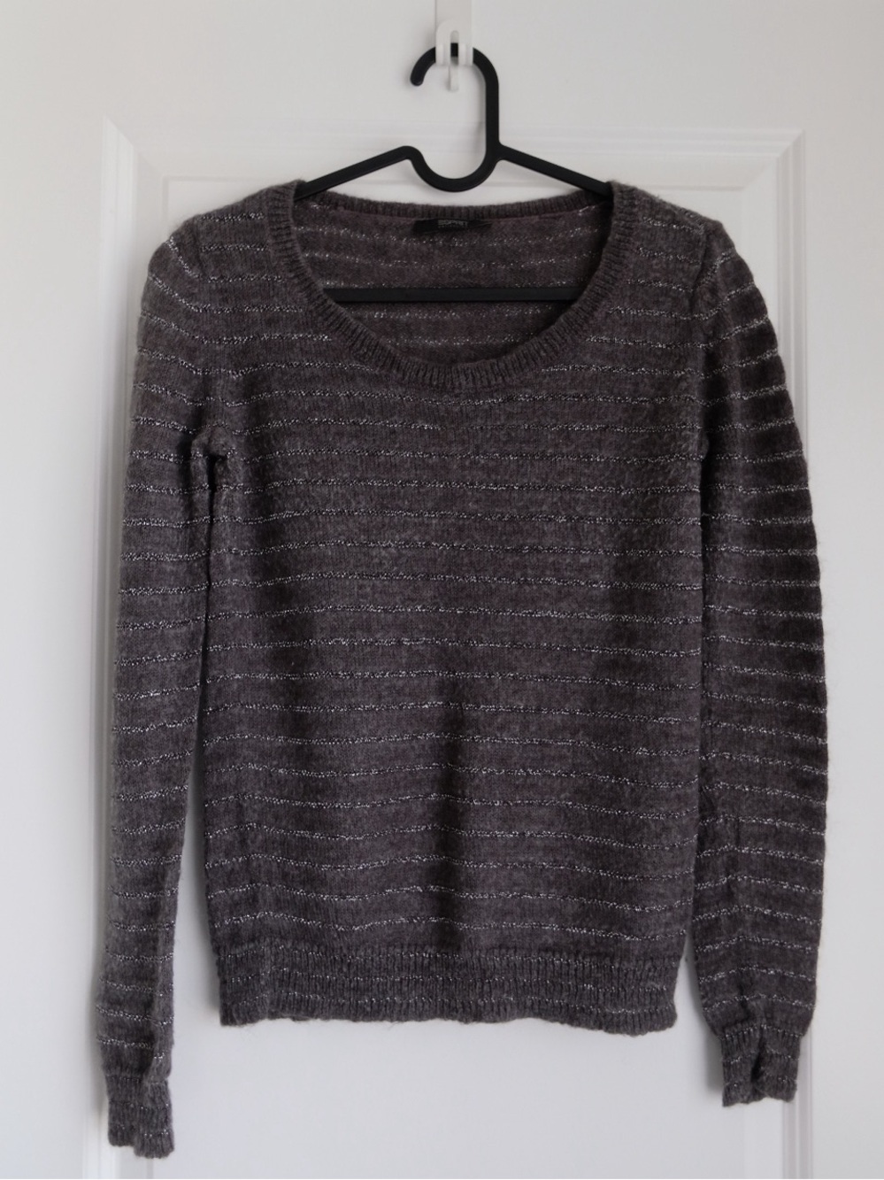 Esprit Gray Striped Crew Neck Sweater